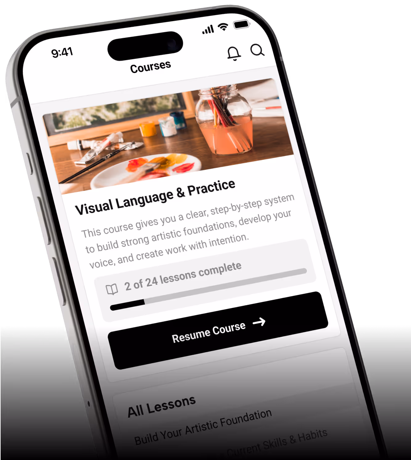 A branded community app running on a phone